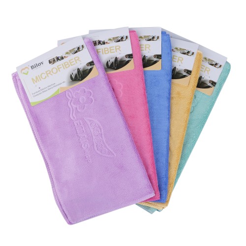 Generic 12pc Microfiber Multipurpose Cleaning Towel - 5 Color Pack