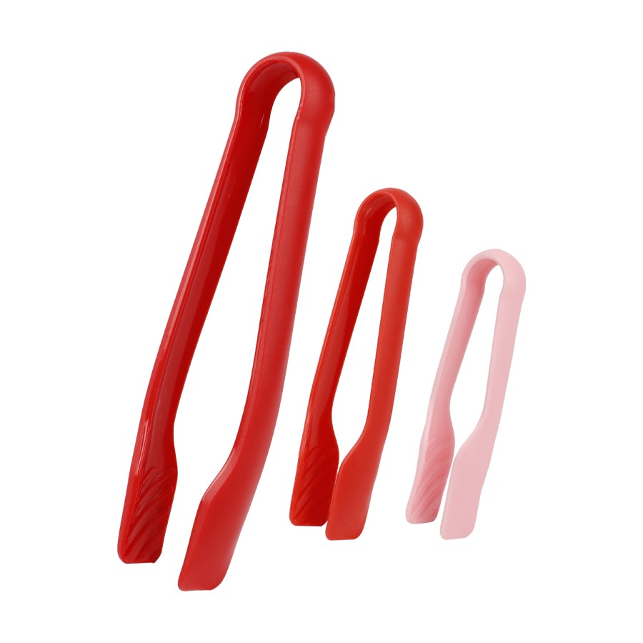 Generic 3pc Plastic Tong Food Clip Set - 2 Color Pack