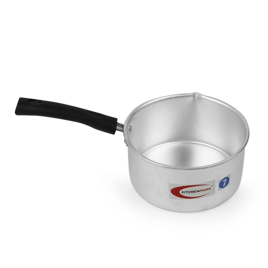 KITCHENMARK 4pc Aluminium Sauce Pan with Black Handle -5.5