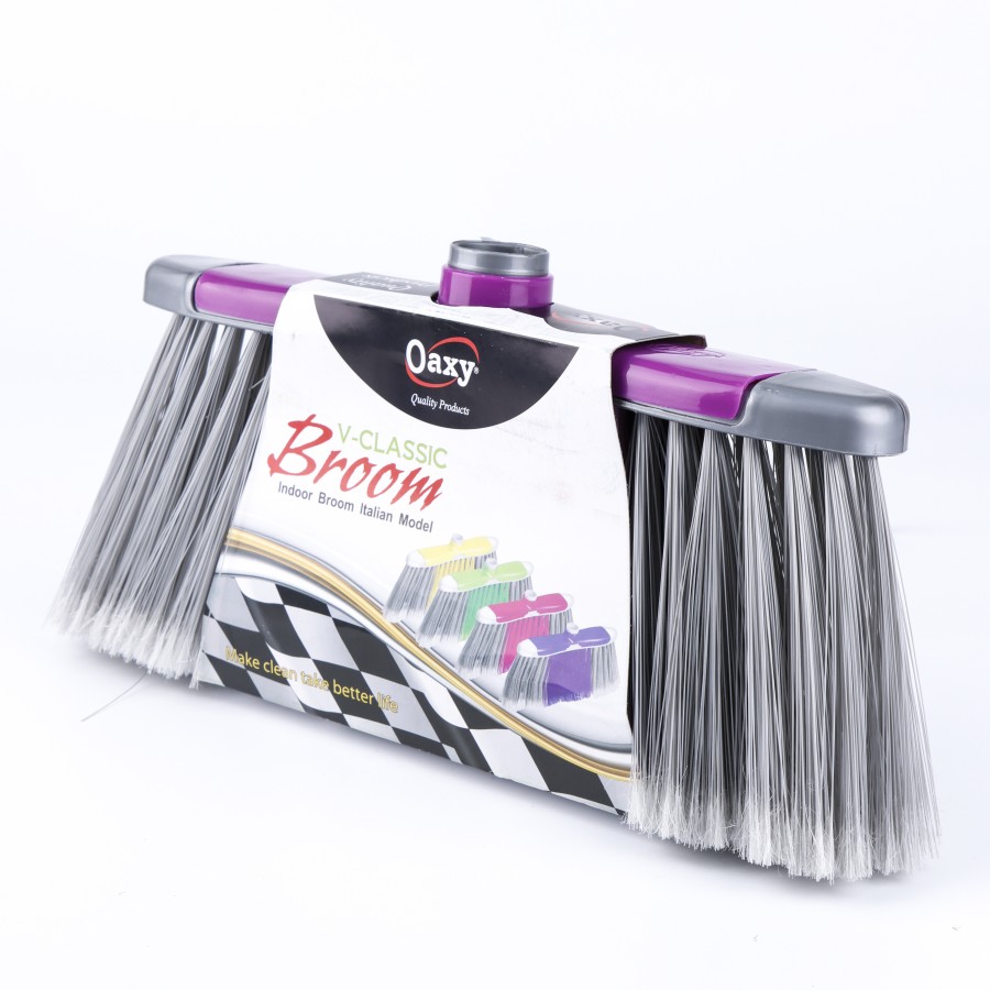 Oaxy V-Classic Indoor Floor Cleaning Broom - 3 Color Pack