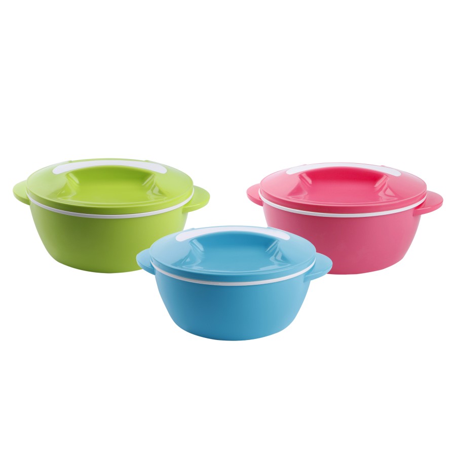 KITCHENMARK Aura Microwave Safe Insulated Hot Pot 2L - 3 Color Pack