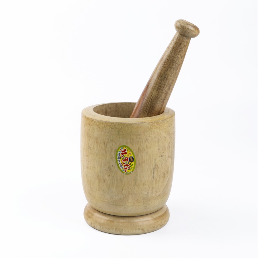 Generic Wooden Mortar Pestle Set 15cm