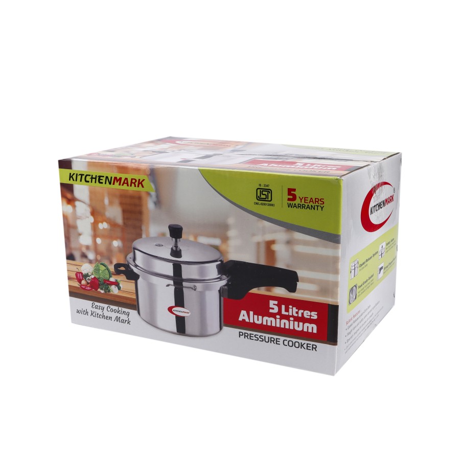 KITCHENMARK Aluminium Pressure Cooker 5 Ltr