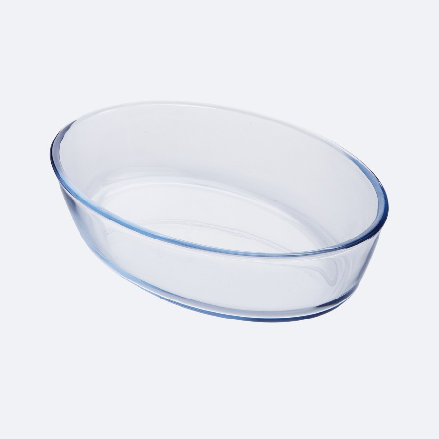 BECHOWARE 1.6L Glass Oval Baking Tray 