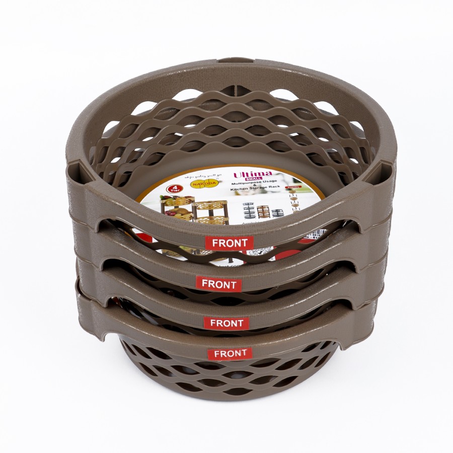 NAKODA Ultima Round Plastic Rack 4 Tier Small 80x27cm