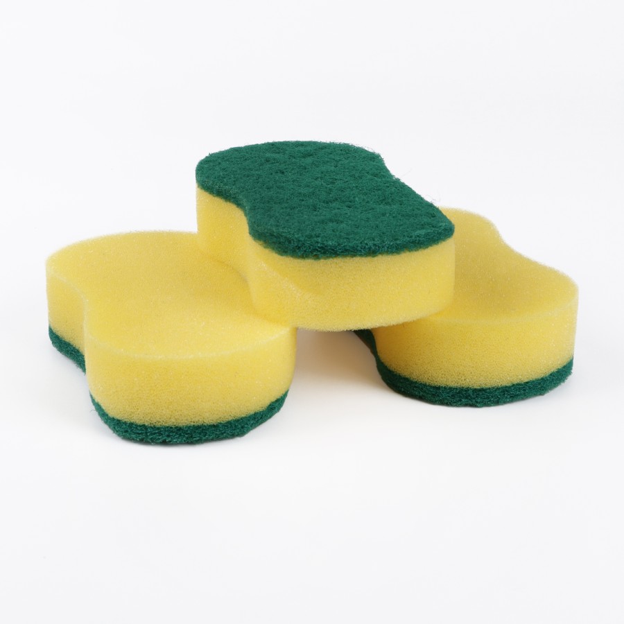 Generic 9pc Sponge Scouring Pad 10cm - Yellow