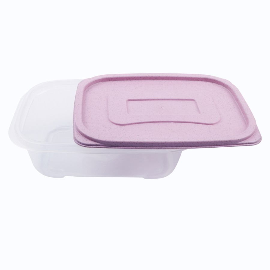 Generic  Rectangular Biodegradable Plastic 3pc Container Set 1350ml - 3 Color Pack