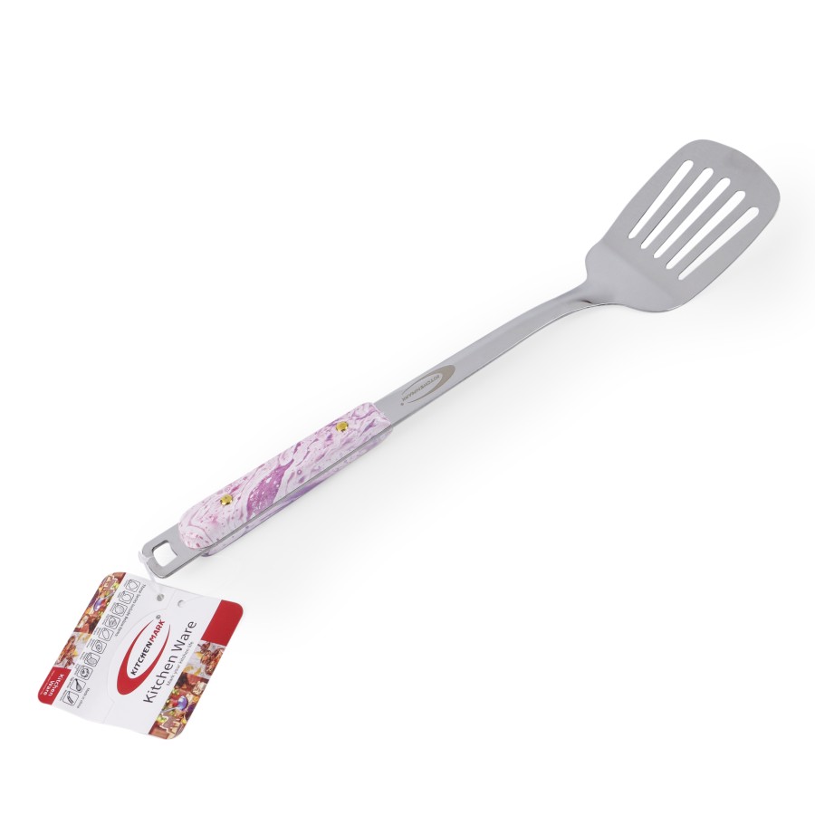 KITCHENMARK Stainless Steel Spatula Turner 37cm - Pink Pattern