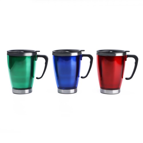 Generic Stainless Steel Thermo Mug with Lid 450 ml -  3 Color Pack