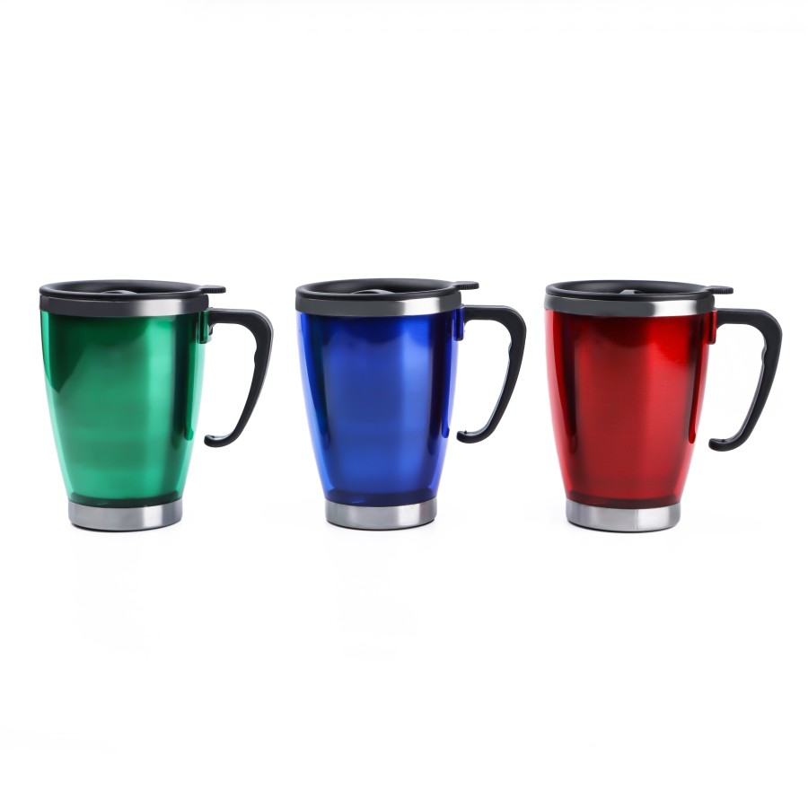 Generic Stainless Steel Thermo Mug with Lid 450 ml -  3 Color Pack