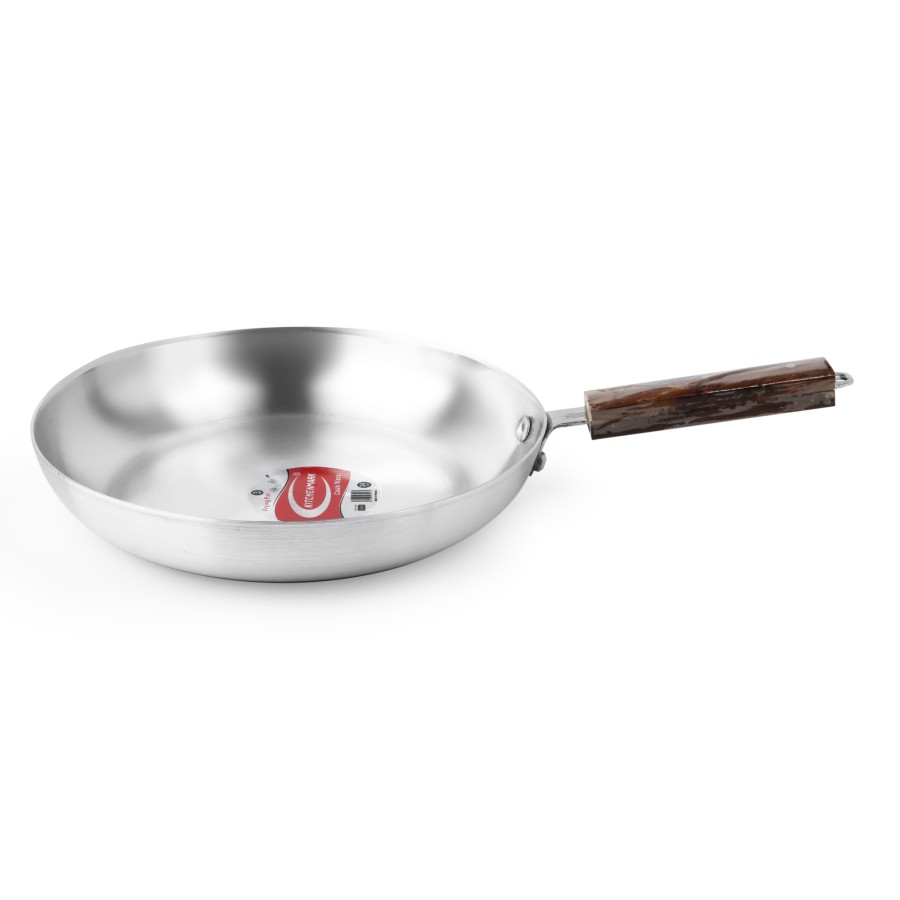 KITCHENMARK 3pc Aluminium Fry Pan Set with Wooden Handle