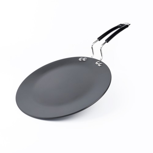 KITCHENMARK Hard Anodized Aluminium Tawa Frying Pan 30cm - Black