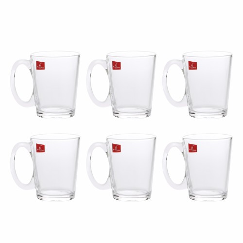 BLINKMAX 6pc Water Glass Mug Tumbler Set Transparent Drinkware 300ml