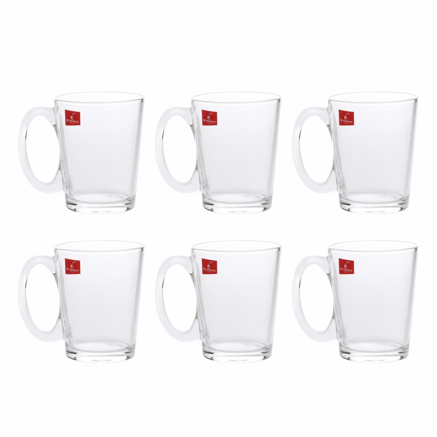 BLINKMAX 6pc Water Glass Mug Tumbler Set Transparent Drinkware 300ml