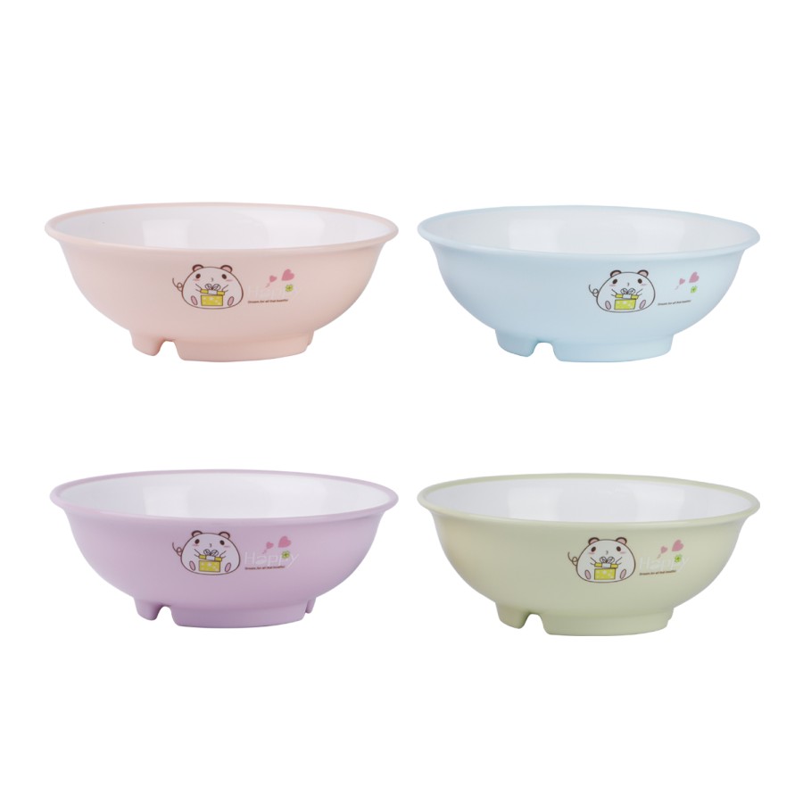 Generic Plastic Bowl 500ml 4pc Set - Multicolor