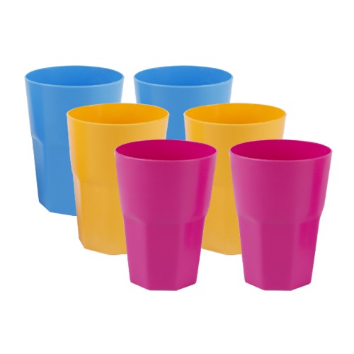 KITCHENMARK 6pc Plastic Glass Tumbler Set 500ml - Multicolor