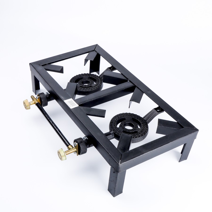 KITCHENMARK Cast Iron Double Burner Outdoor Gas Stove