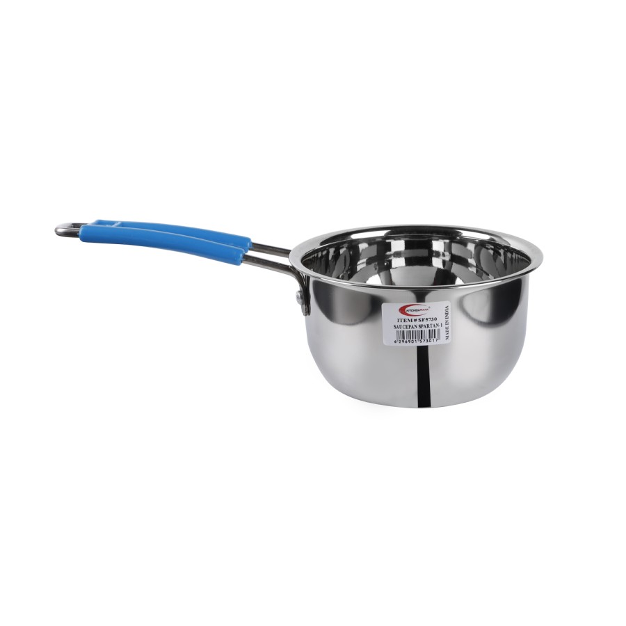 KITCHENMARK 3pc Stainless Steel Sauce Pan 15cm, 18cm, 20cm - Blue