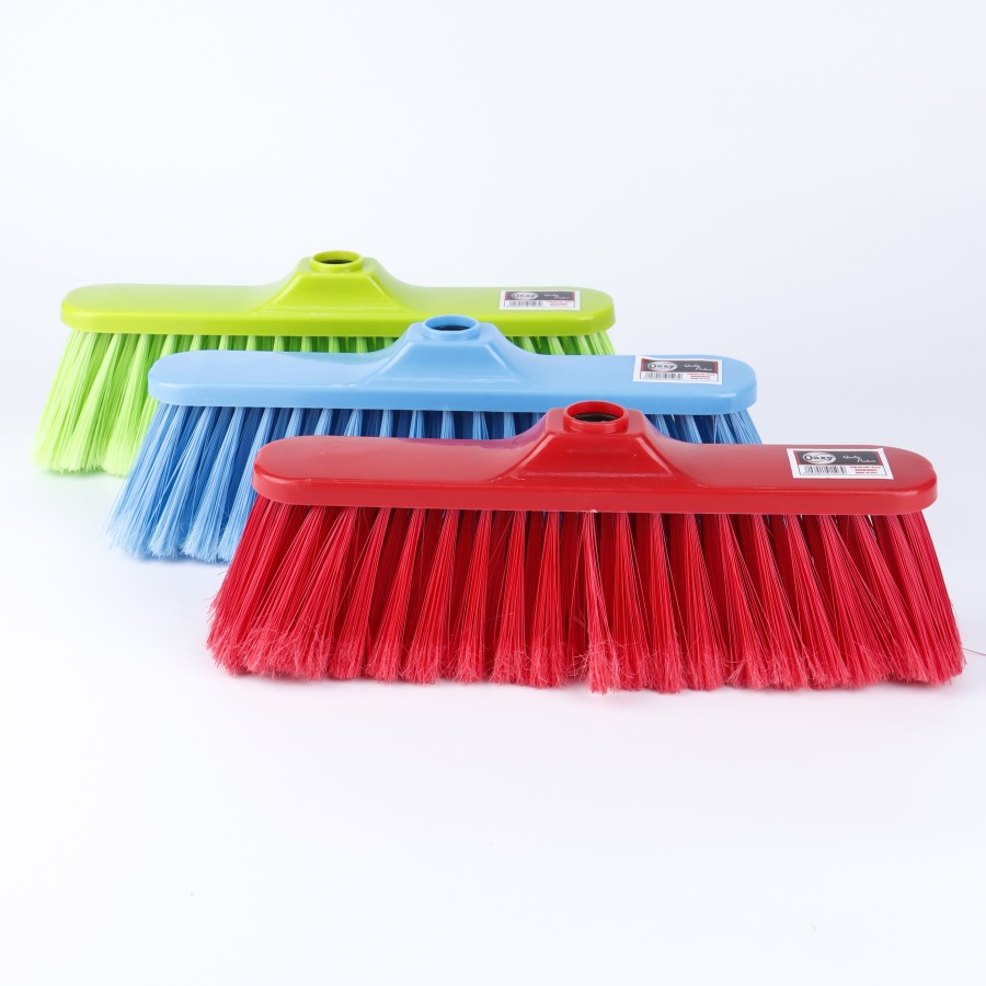 Oaxy Bravo Indoor Floor Cleaning Broom -  3 Color Pack