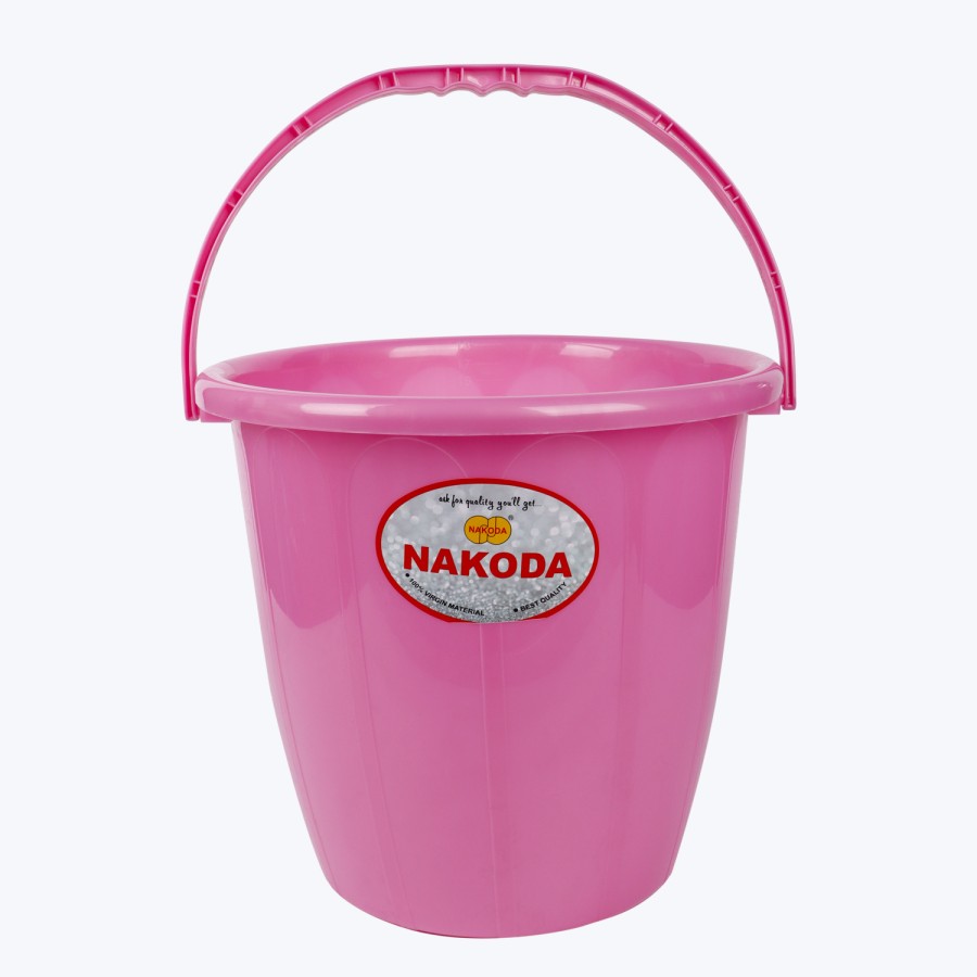 NAKODA Plastic Turbo Bucket With Lid  18L - Pink