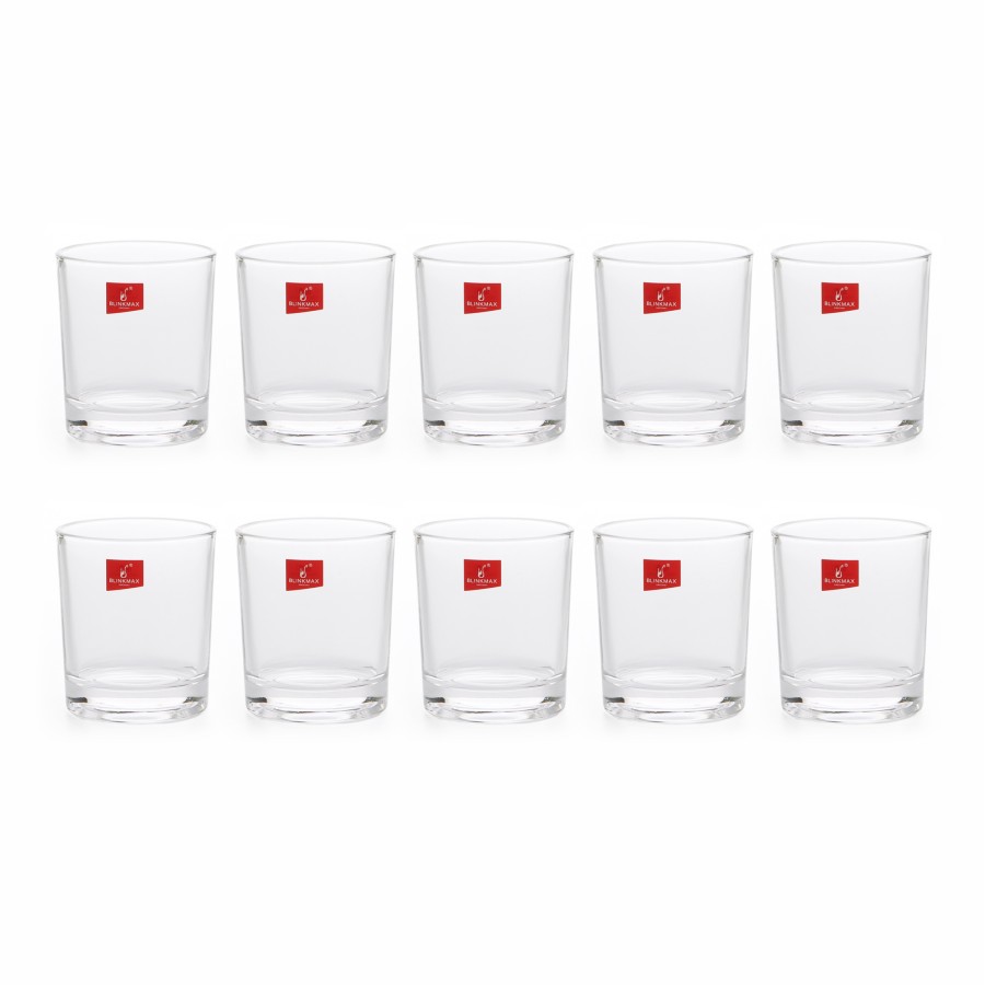 BLINKMAX 10pc Water Glass Tumbler Set Transparent Drinkware 210ml