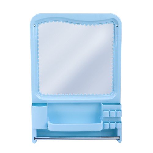 Generic Wall Mount Makeup Mirror 50x33cm - Blue