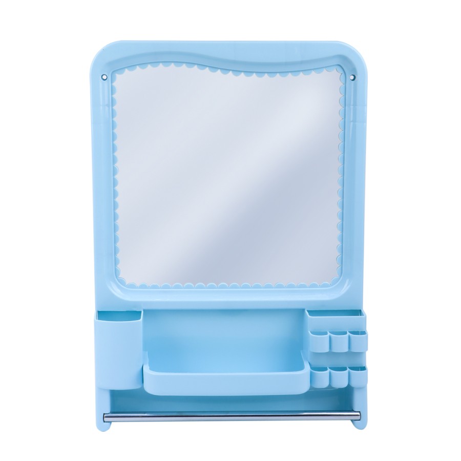 Generic Wall Mount Makeup Mirror 50x33cm - Blue