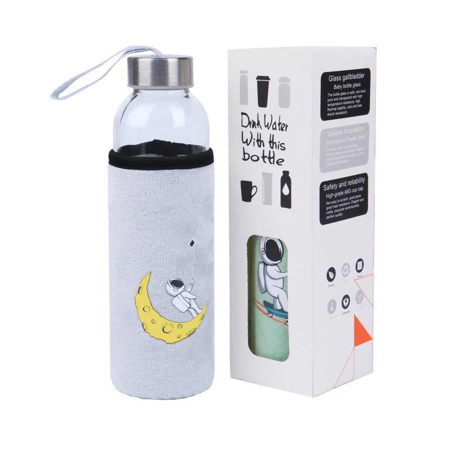 Generic Glass Water Bottle 500ml - 2 Color Pack 