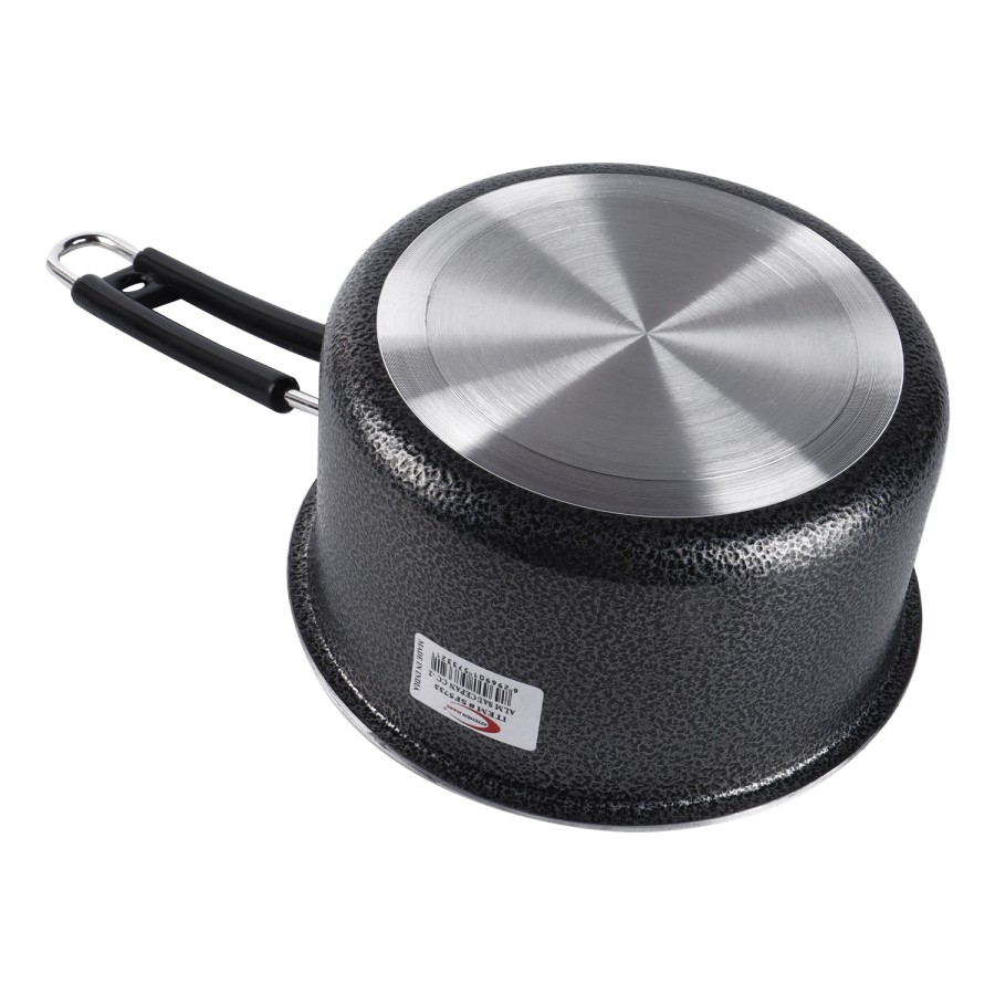 KITCHENMARK 3pc Aluminium Sauce Pan 15cm, 16.5cm, 18.5cm - Black