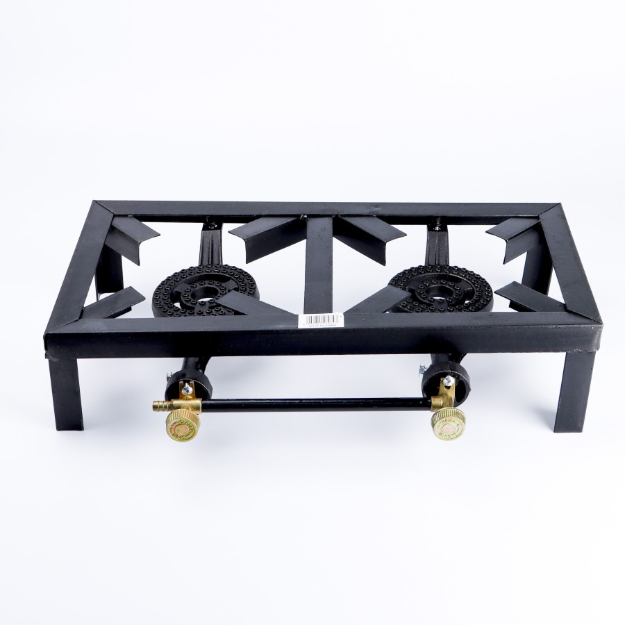 KITCHENMARK Cast Iron Double Burner Outdoor Gas Stove