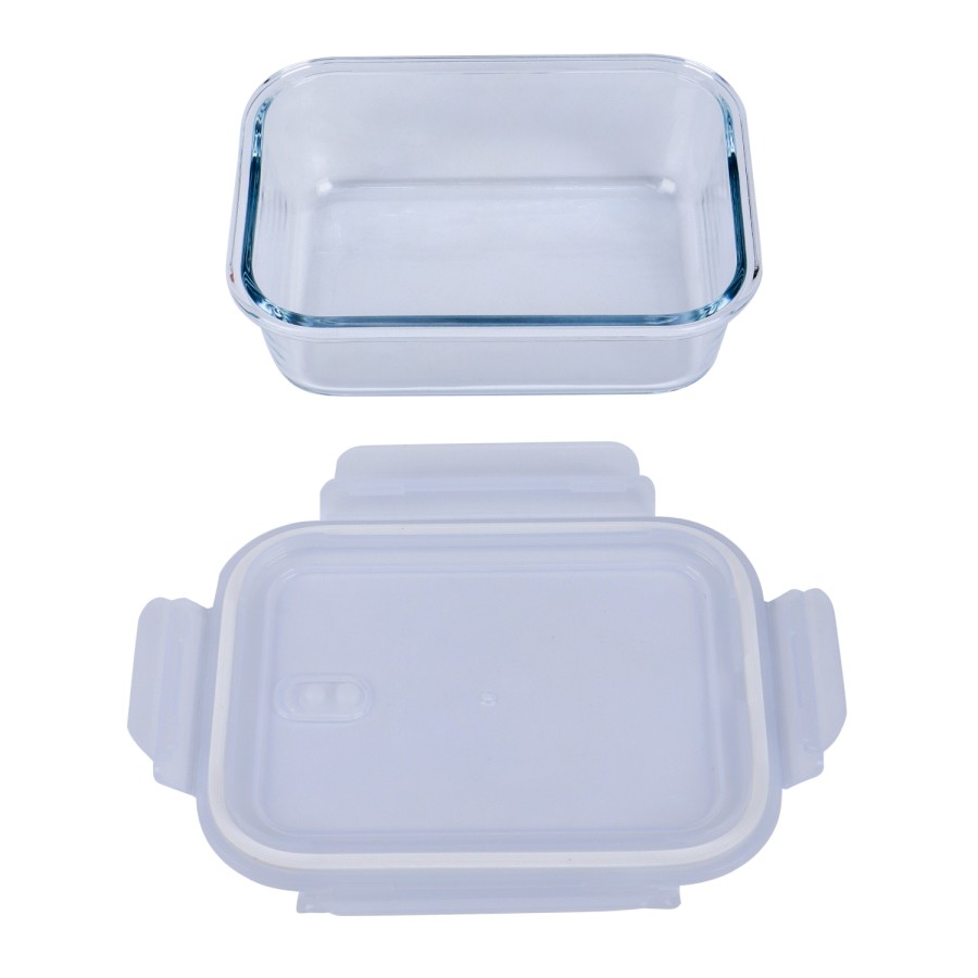 Generic Microwavable Glass Storage Rectangluar Container 1040ml - White