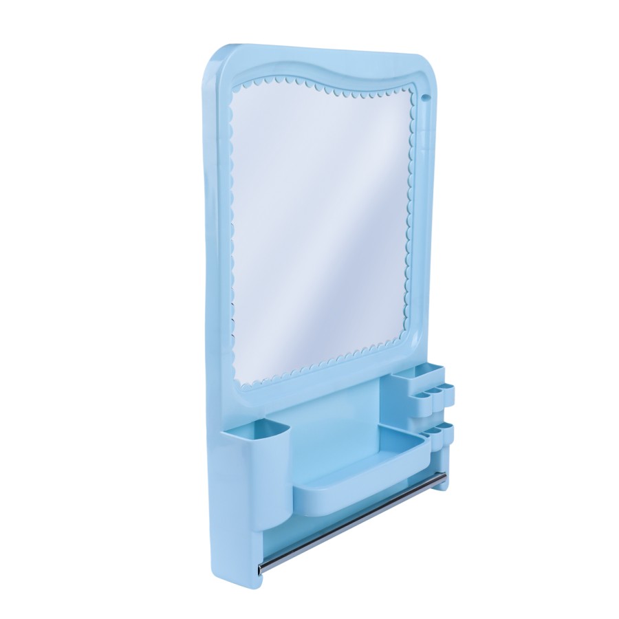 Generic Wall Mount Makeup Mirror 50x33cm - Blue