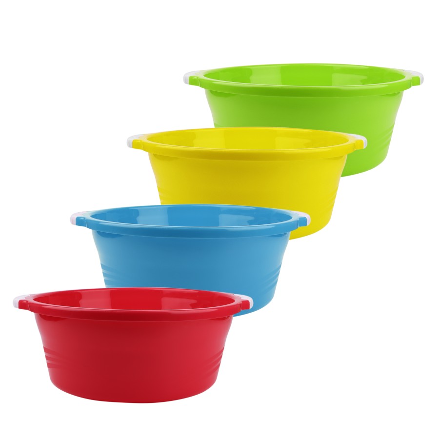 Generic Multipurpose Plastic Basin with Ring 16.5L - 4 Color Pack