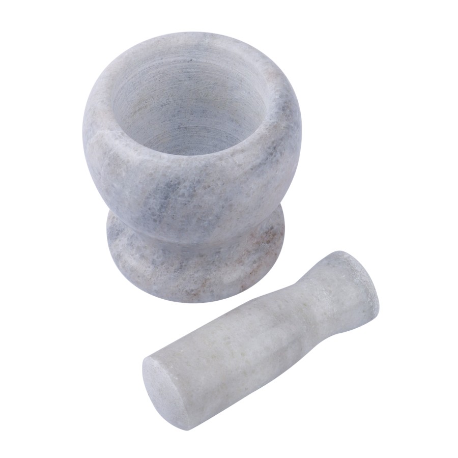 Generic Ceramic Mortar Pestle Set White - 10.5cm