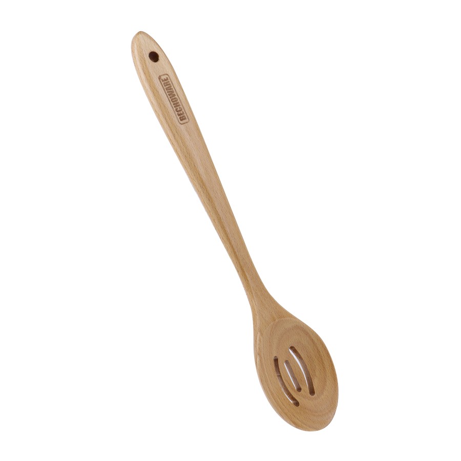 BECHOWARE Wooden Slotted Spoon 33cm