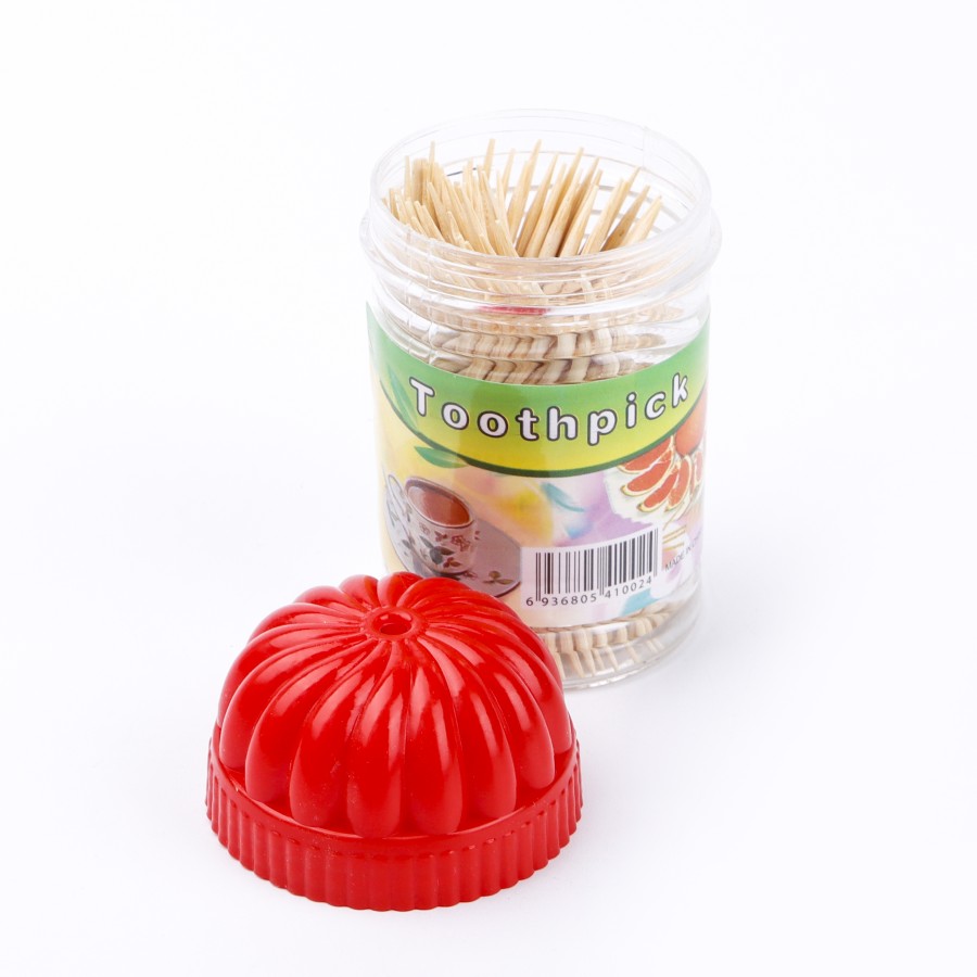 Generic 150pc Wooden Toothpick Multicolor Plastic Container - Pack of 12