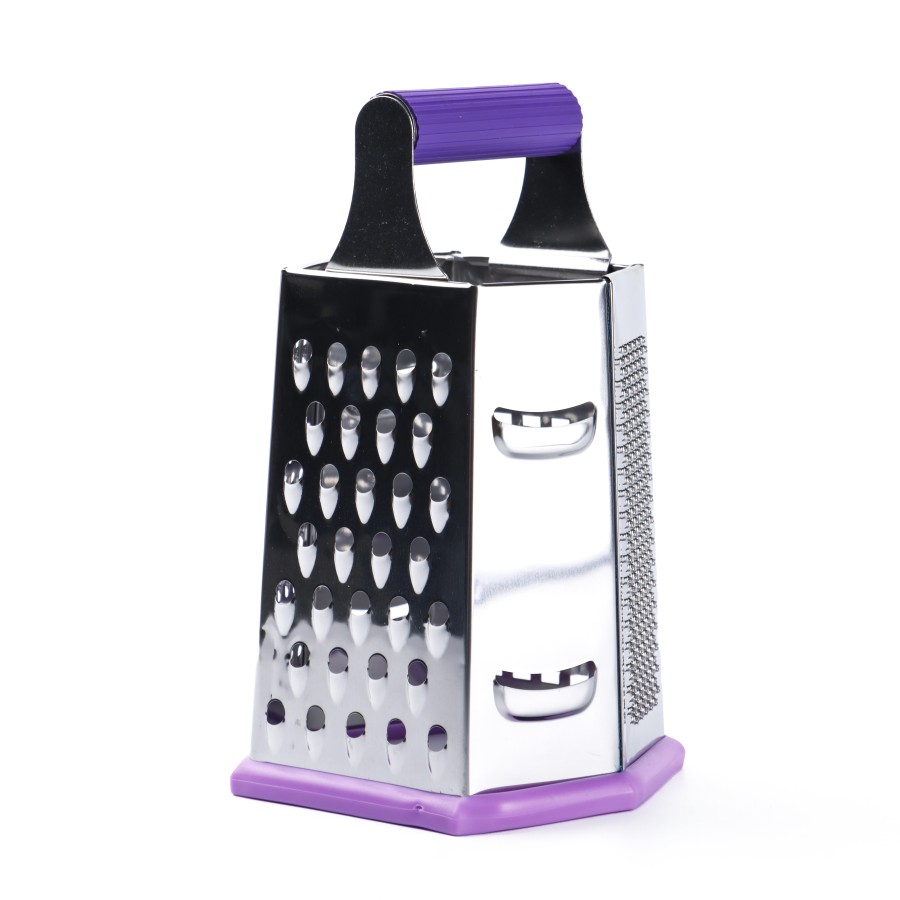 Generic Stainless Steel 6-way Grater 20cm - 4 Color Pack