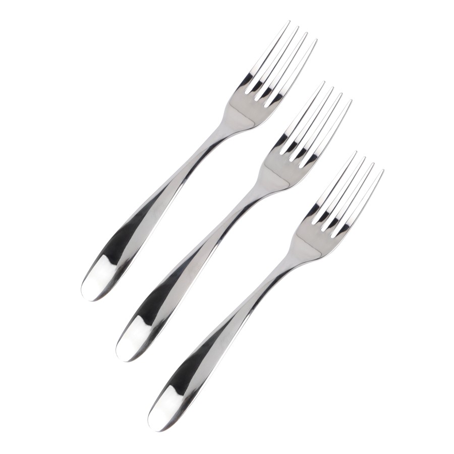 BECHOWARE 3pc Stainless Steel Salad Fork Set 16cm - Silver