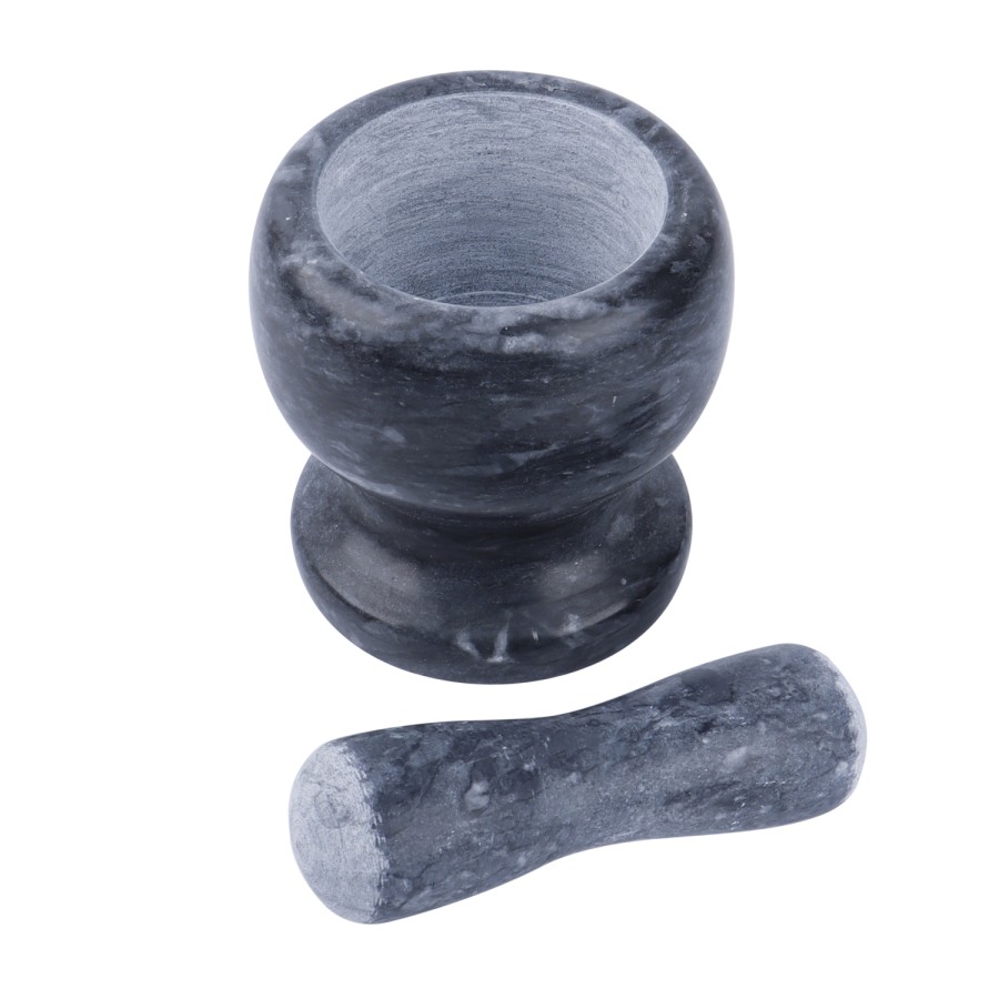 Generic Ceramic Mortar Pestle Set Black - 10.5cm