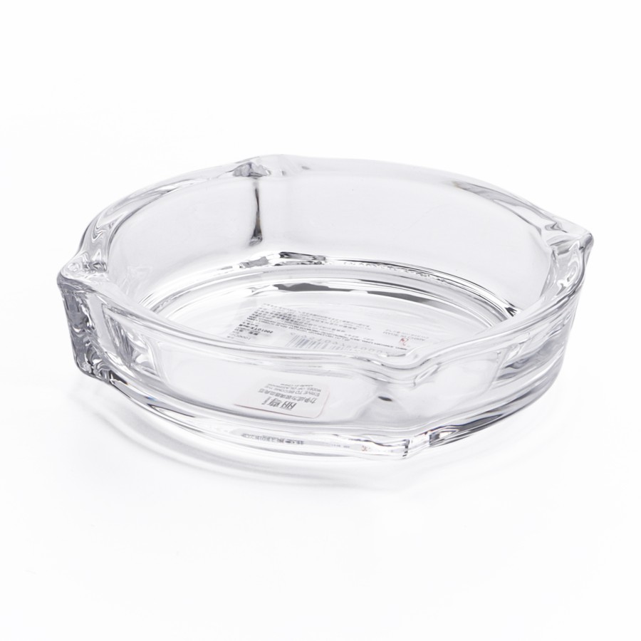 BLINKMAX Round Four Corner Transparent Glass Ashtray 10cm