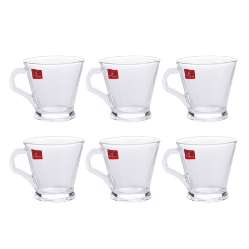 BLINKMAX 6pc Tea Cup Glass Tumbler Set Transparent Drinkware 175ml