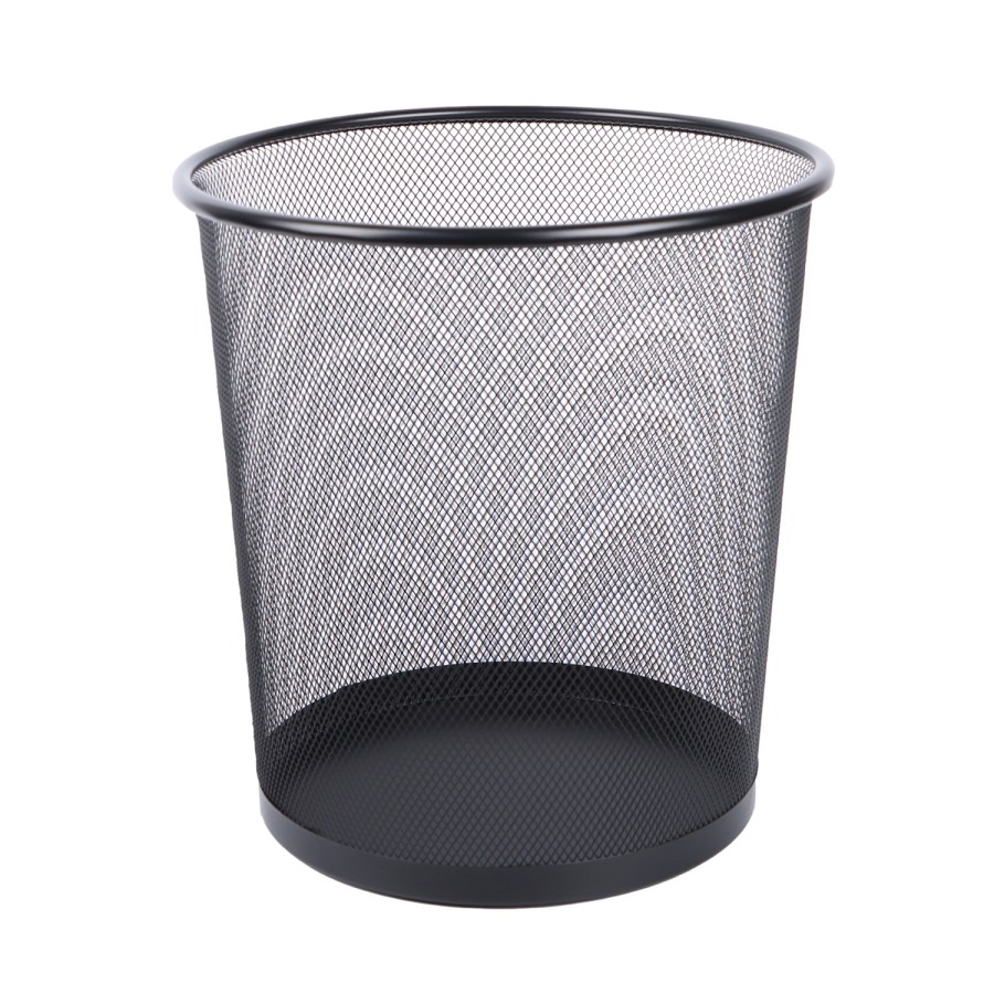 Generic Metal Mesh Waste Basket Dustbin 26x28cm - Black