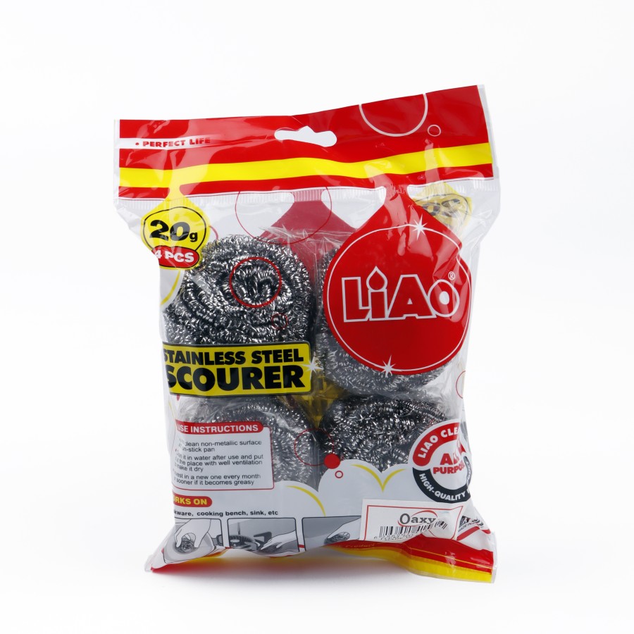 LIAO 4pc Stainless Steel Scourer 20g