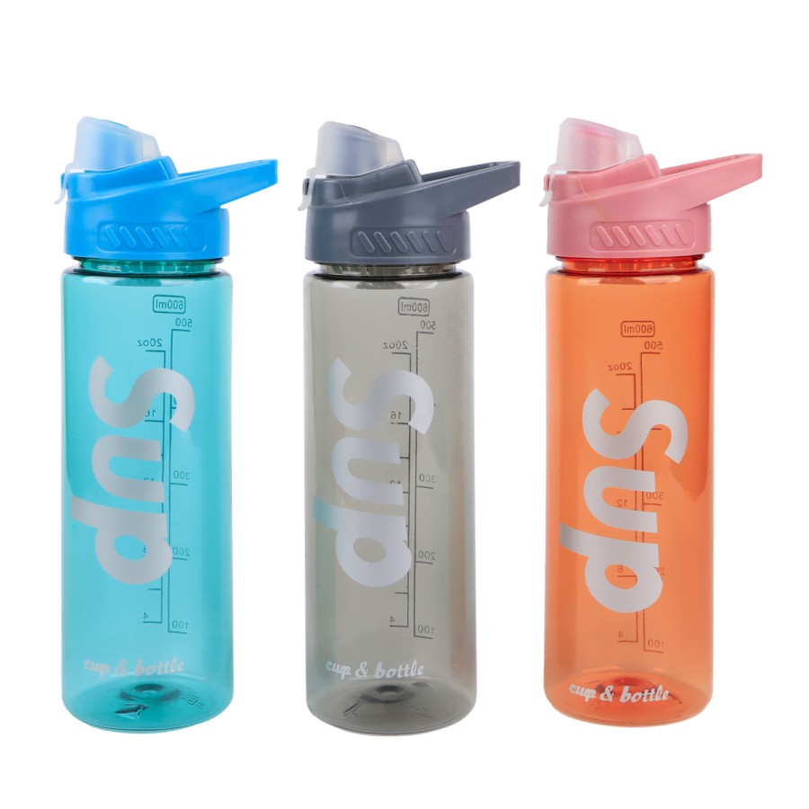 Generic Sports Water Bottle with Shaker 600ml - 3 Color Pack