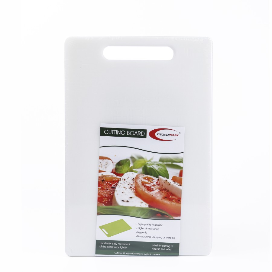 KITCHENMARK PE Plastic 19mm Chopping Cutting Board 34cm - White