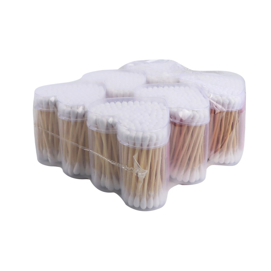 Generic 6 Box of 200 Double Ended Cotton Buds Heart Shaped Pack - White