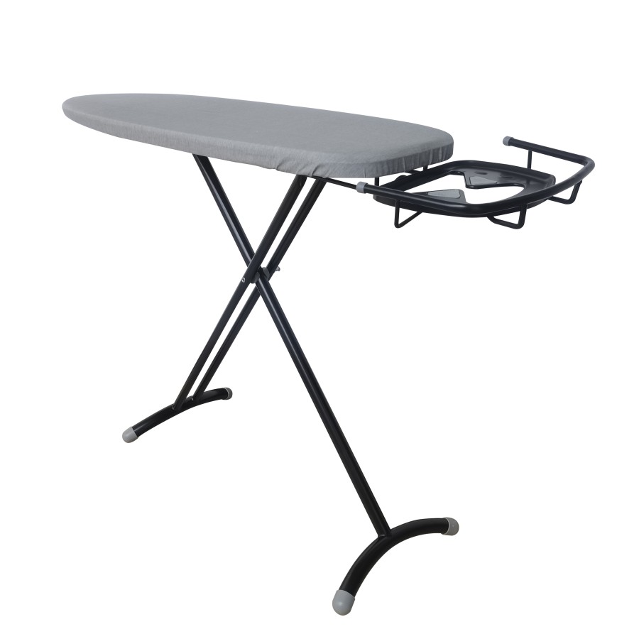 KITCHENMARK Ironing Board with Steam Iron Rest Foldable Design 109x35.5 cm - Grey