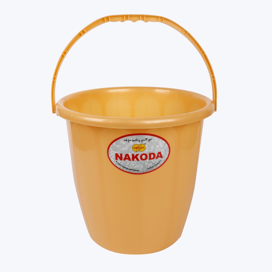 NAKODA Plastic Turbo Bucket With Lid  16L - Peach