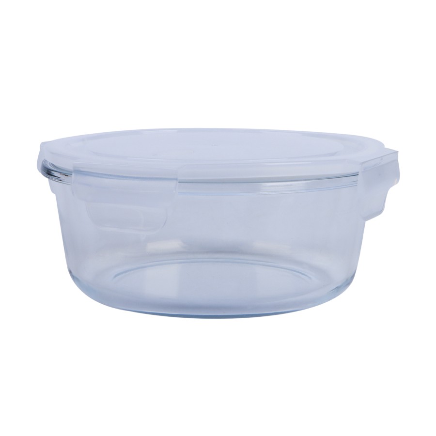 Generic Microwavable Glass Storage Circle Container 950ml - White