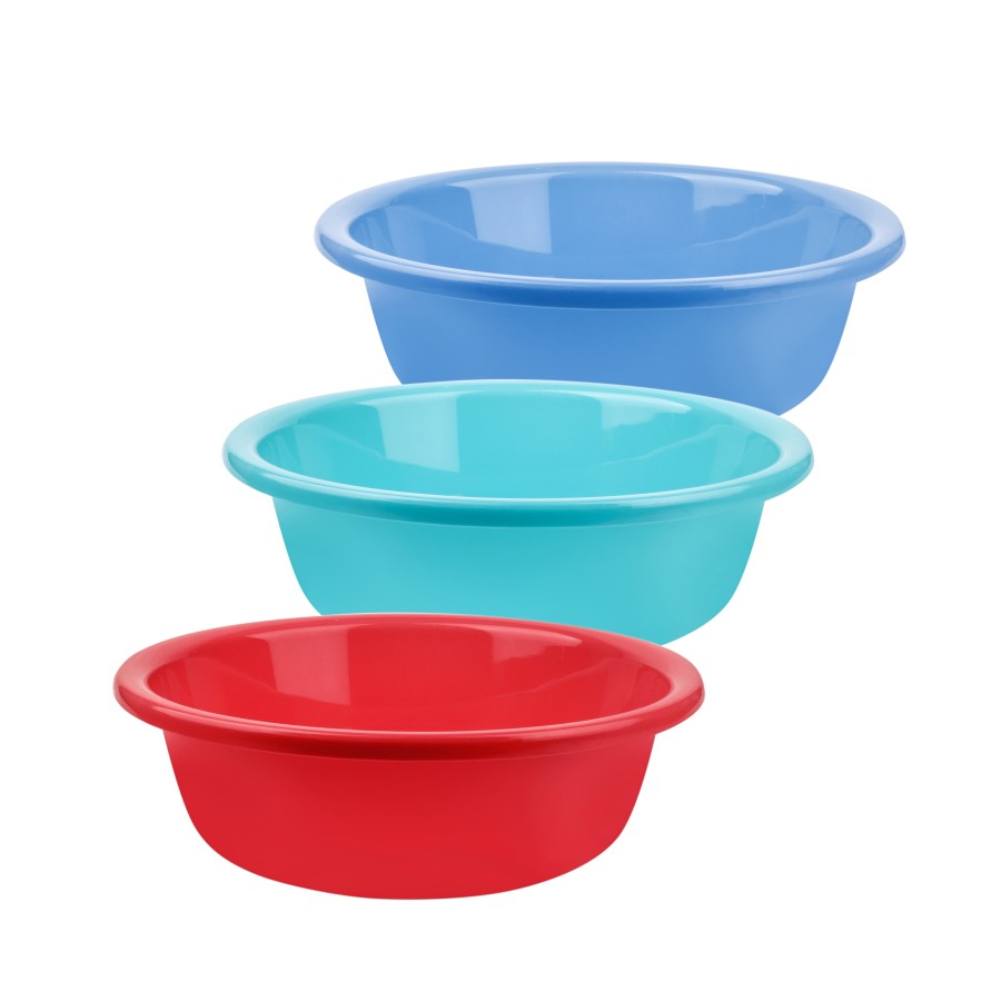 Generic Multipurpose Plastic Basin with Ring 4.3L - 3 Color Pack